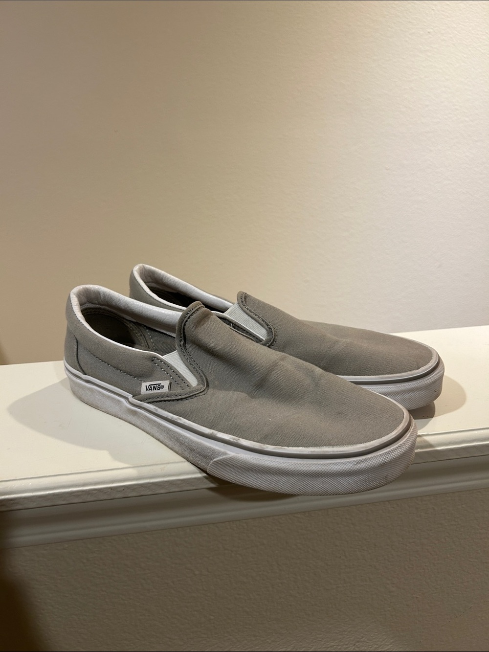 Vans women Slip-On Canvas Loafers in Light Gray